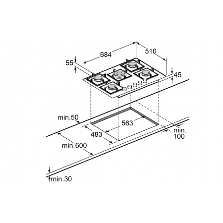 Газовая панель Fabiano FHG 8255 VGHT Cream Glass А-15